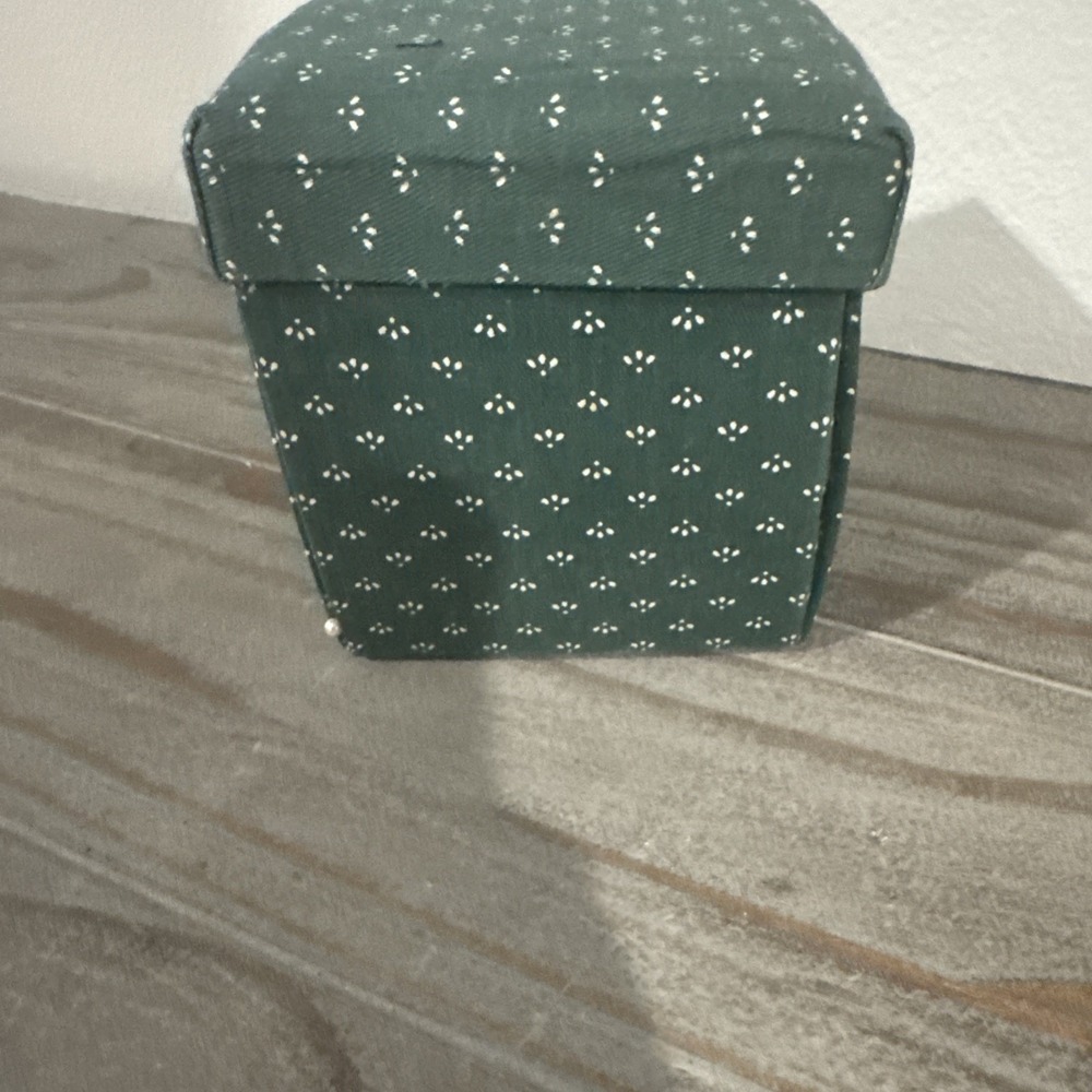 Singer Sewing Kit Foldable Cube Green Floral Travel Kit with Scissors Vintage